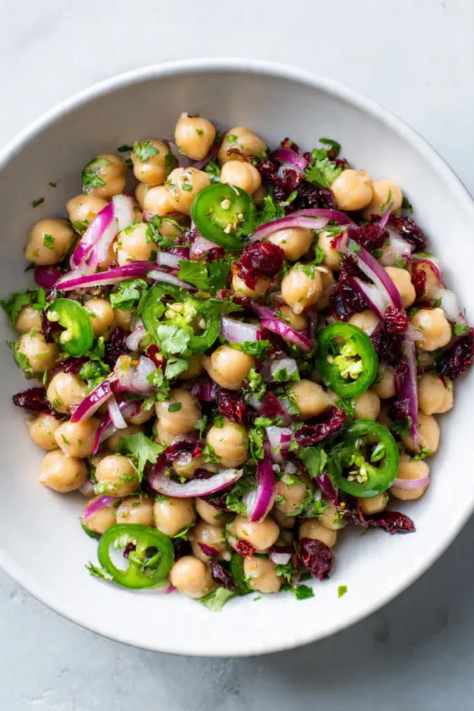 Creamy Tahini Cranberry Chickpea Salad