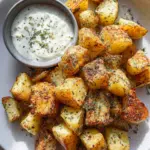 Crispy Oregano Roasted Potatoes with Creamy Feta Sauce