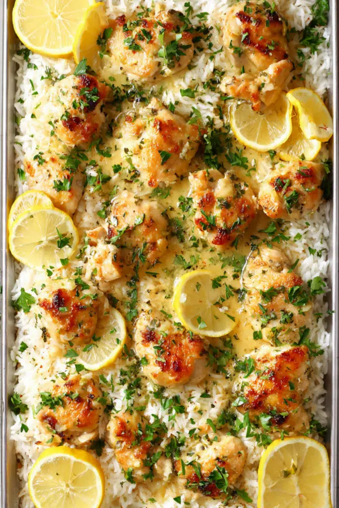 Sheet Pan Chicken Scampi & Rice