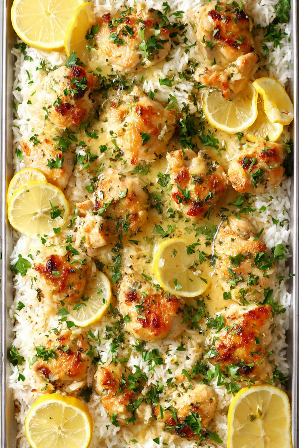 Sheet Pan Chicken Scampi & Rice