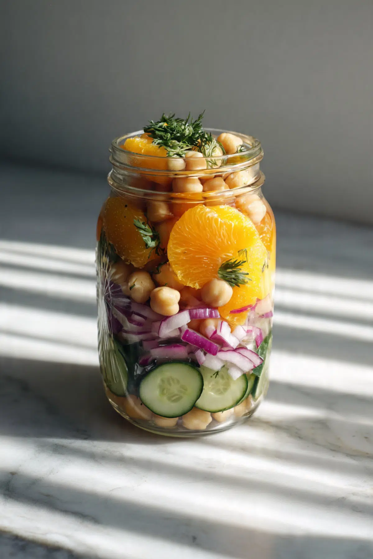 Mason Jar Chickpea Salad with Orange