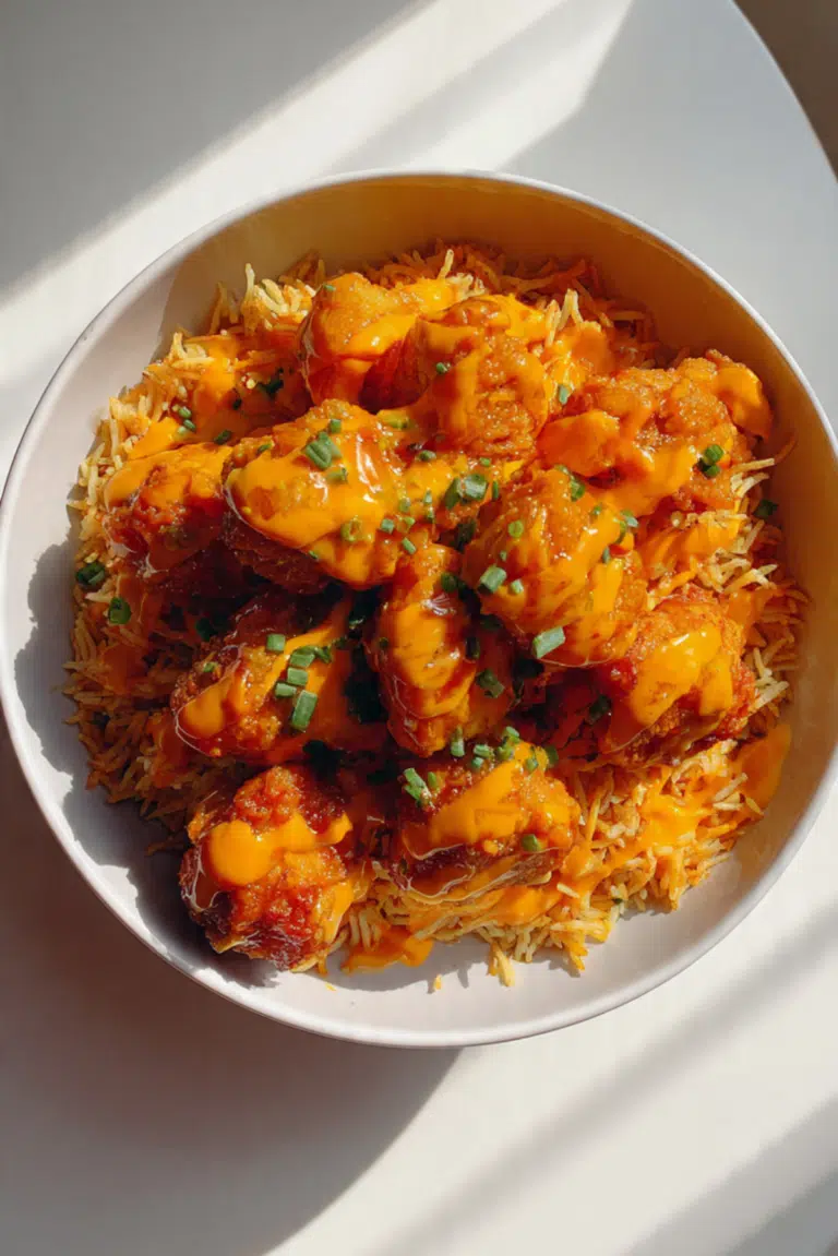 Cheesy Honey Buffalo Chicken & Chorizo Rice