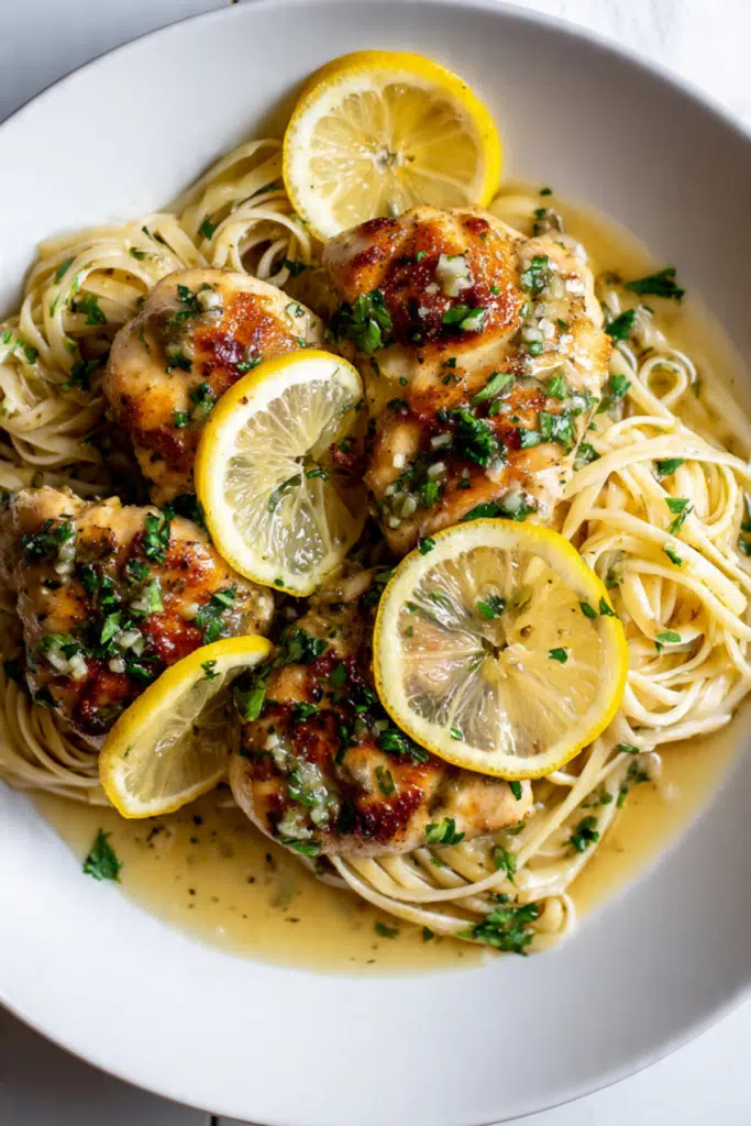Lemon Herb Chicken Scampi (No Wine)