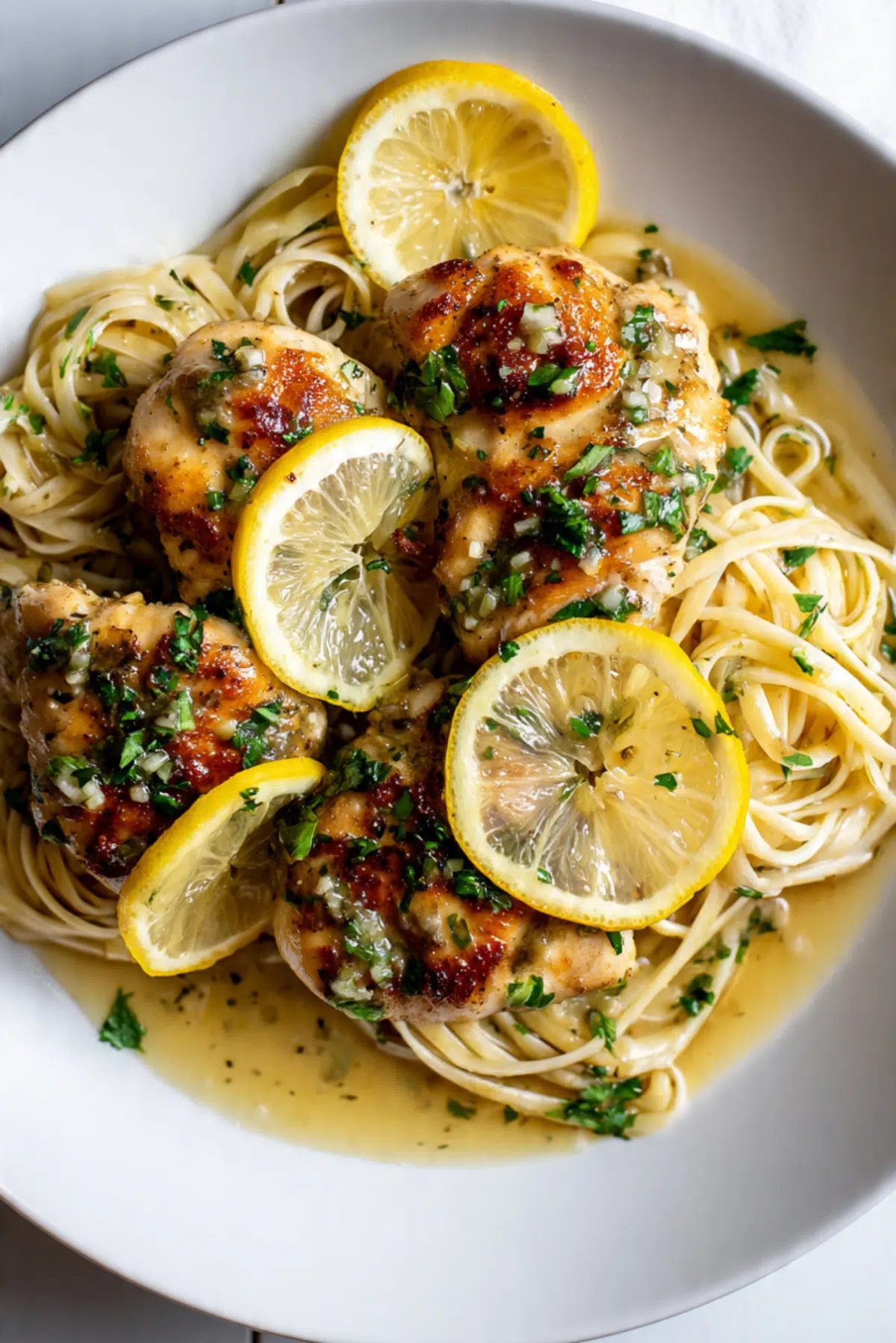 Lemon Herb Chicken Scampi (No Wine)