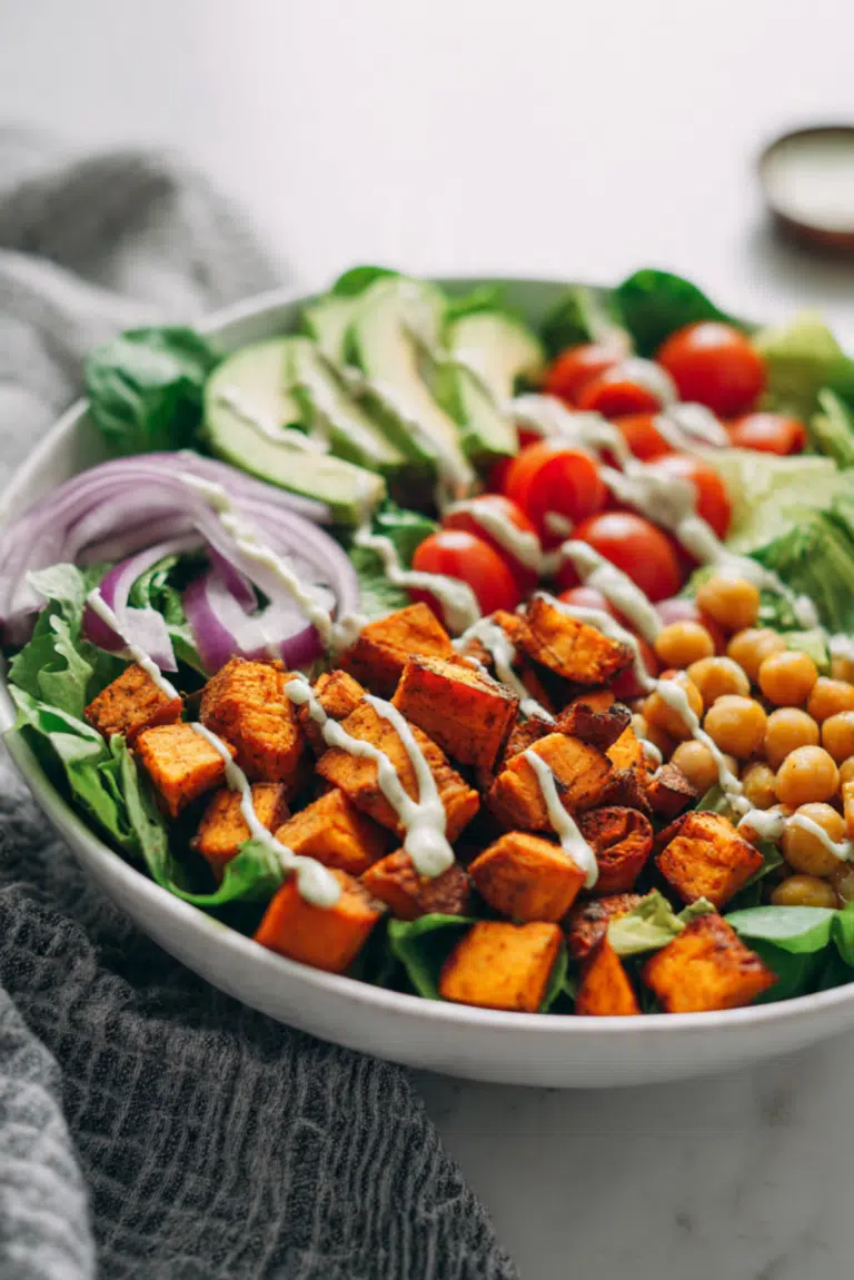 Vegan Sweet Potato Chickpea Taco Salad