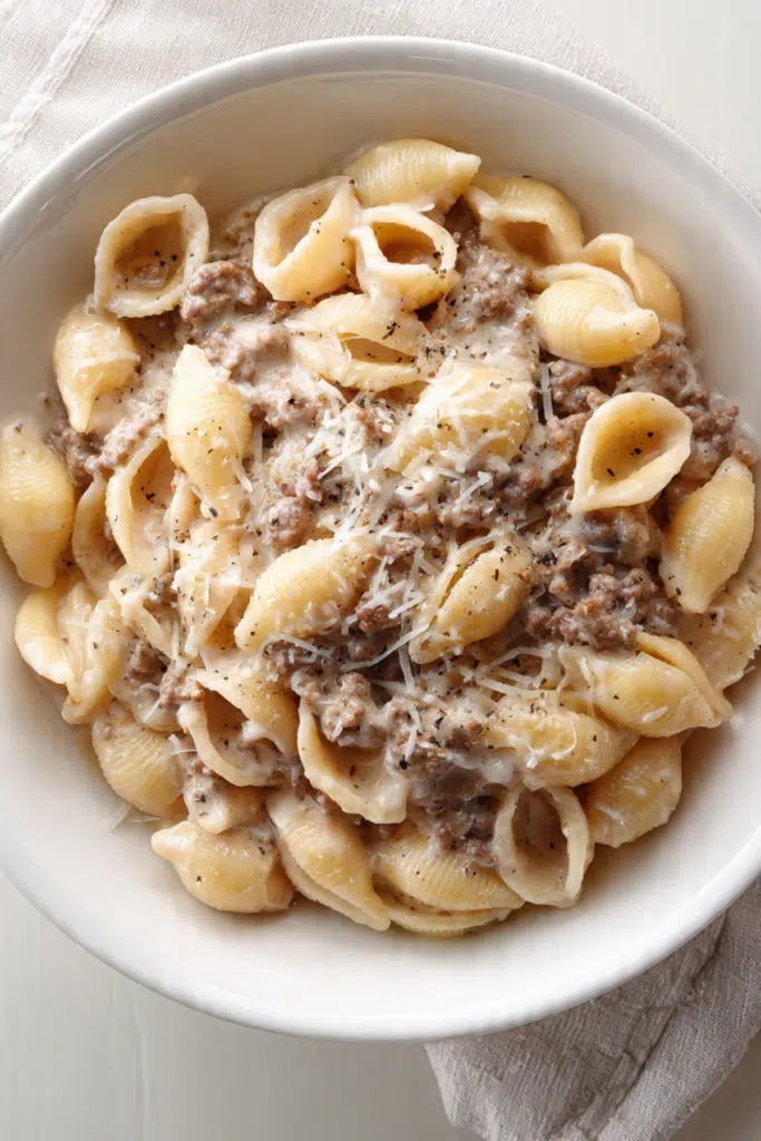 Creamy Beef and Shells