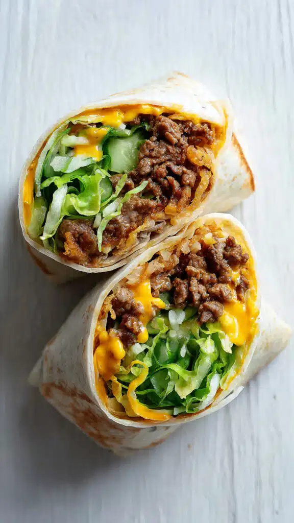 Crispy Onion Smash Burger Wrap