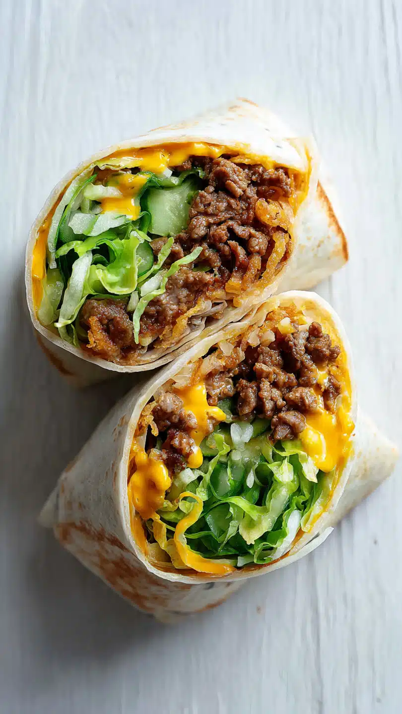 Crispy Onion Smash Burger Wrap