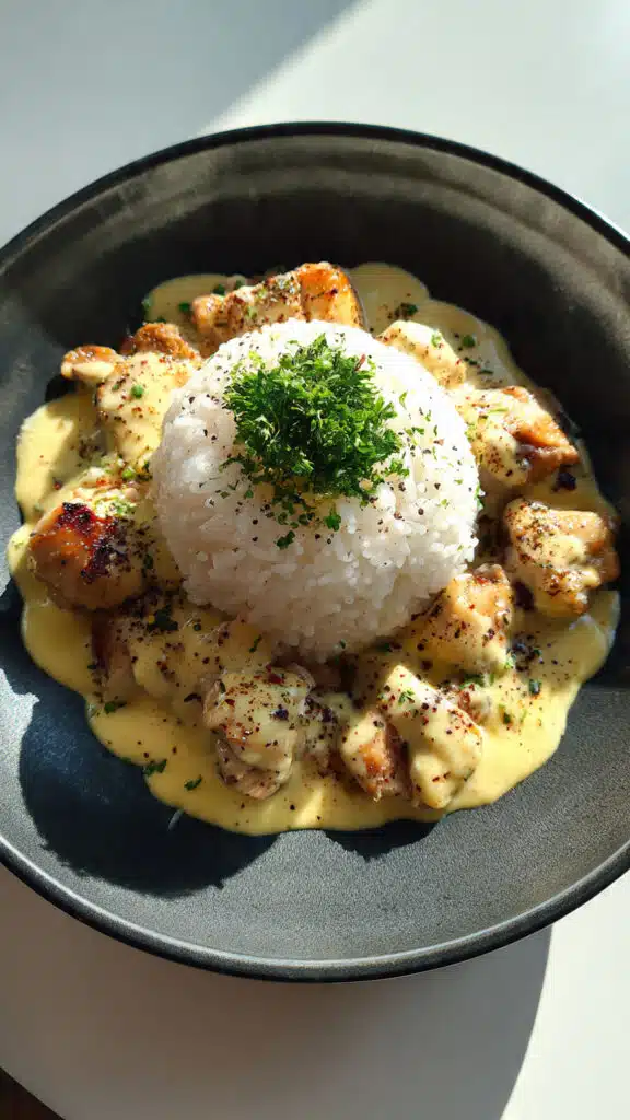 Molten Cheese Chicken Rice Volcano