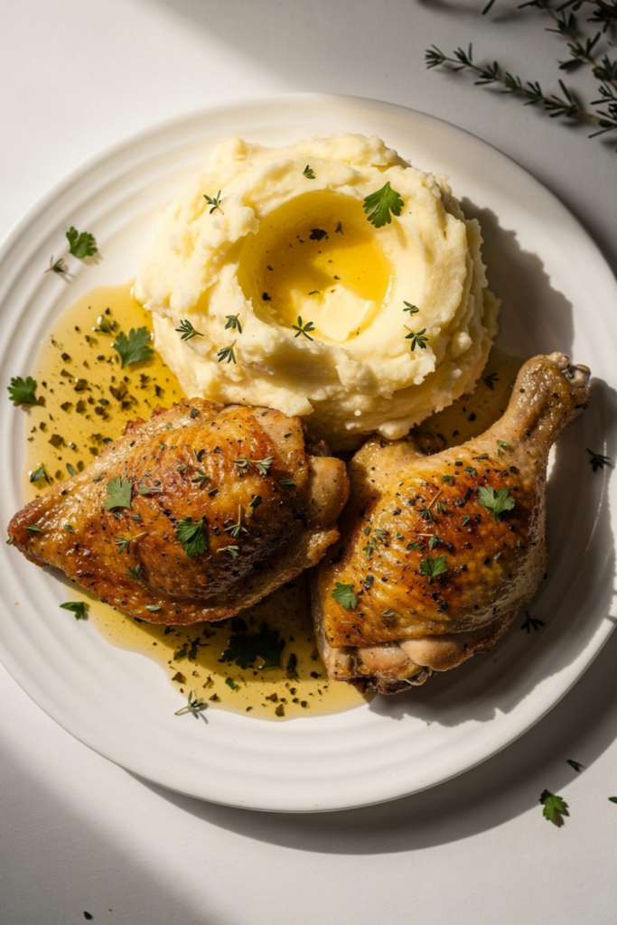 Cozy Winter Garlic Herb Chicken with Mashed Potatoes
