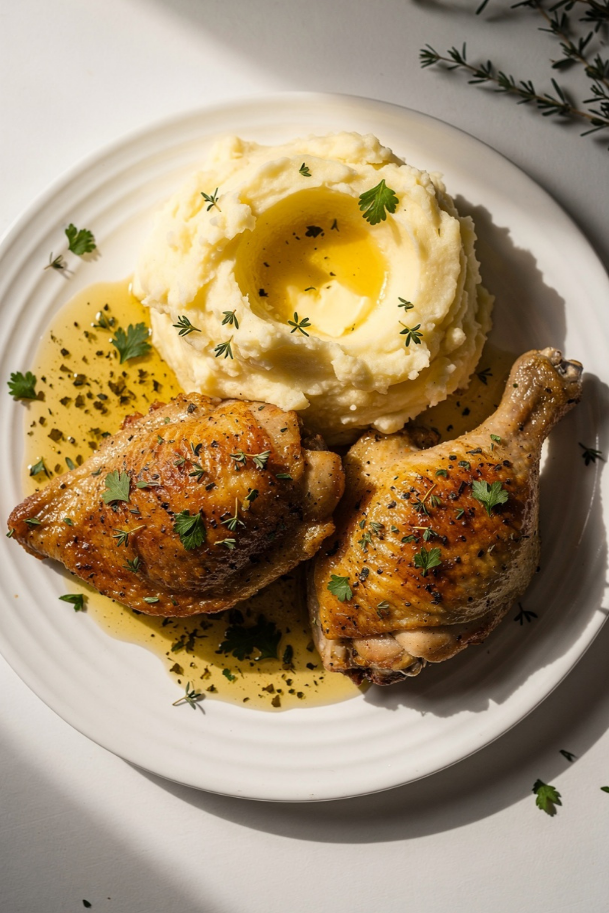 Cozy Winter Garlic Herb Chicken with Mashed Potatoes