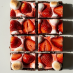Strawberry Marshmallow Brownie Bars