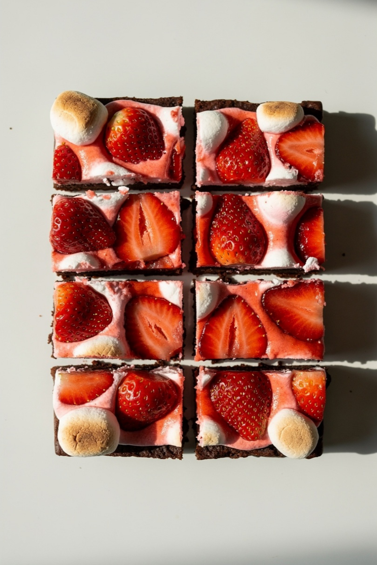 Strawberry Marshmallow Brownie Bars