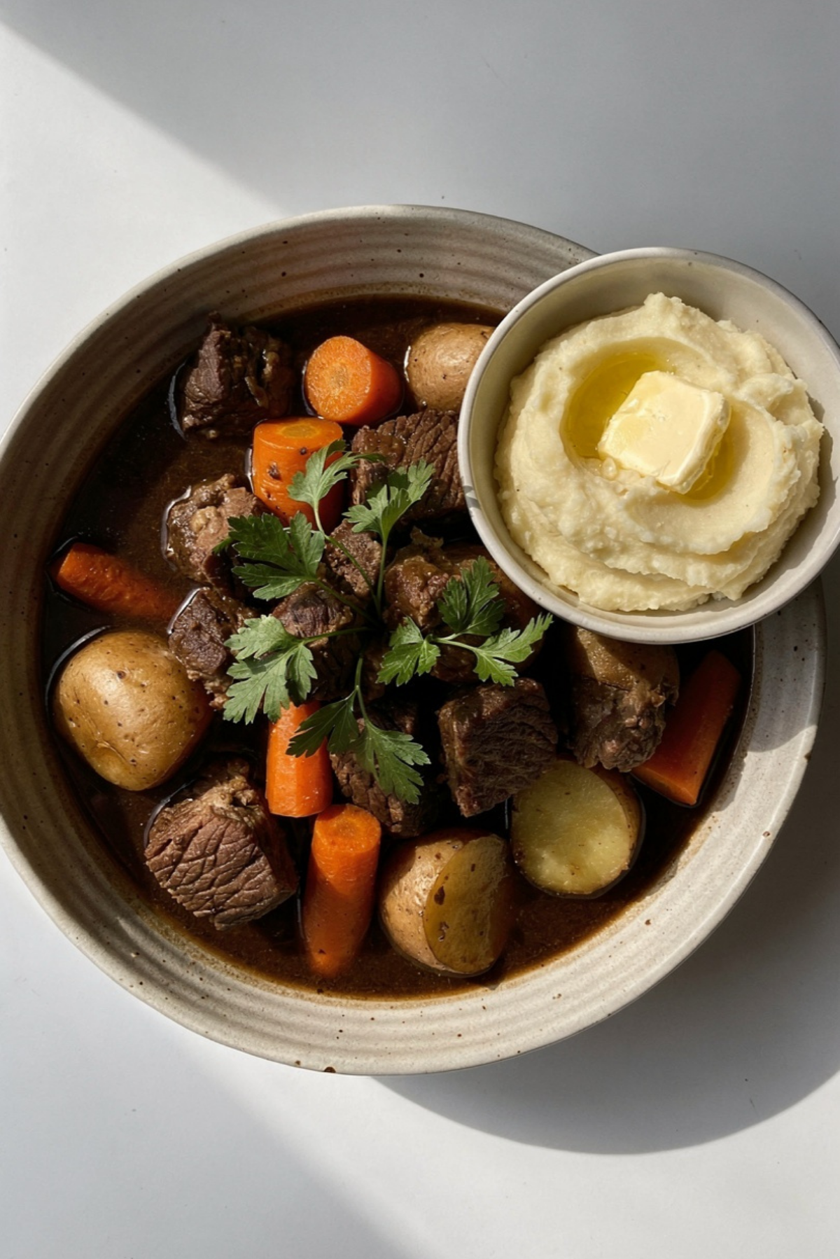 Guinness Beef Stew with Mashed Potatoes