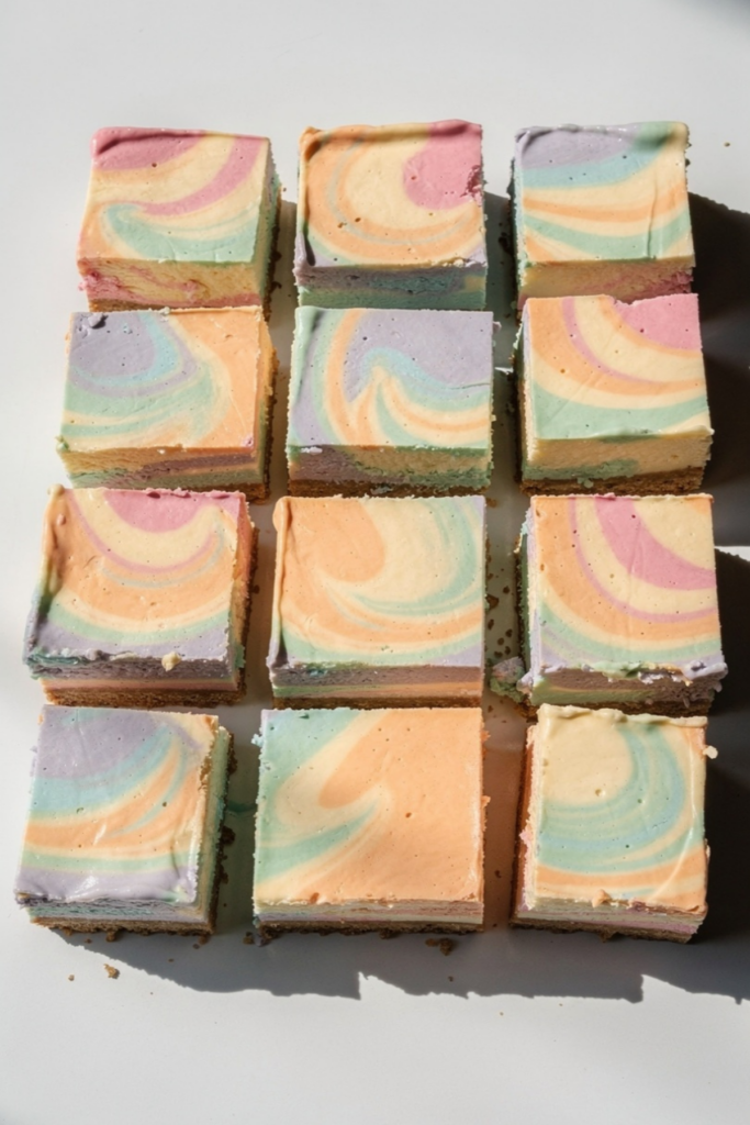 Rainbow Cheesecake Bars Recipe