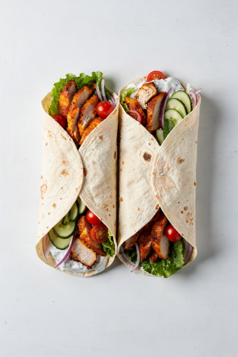 Harissa Roast Chicken Wraps