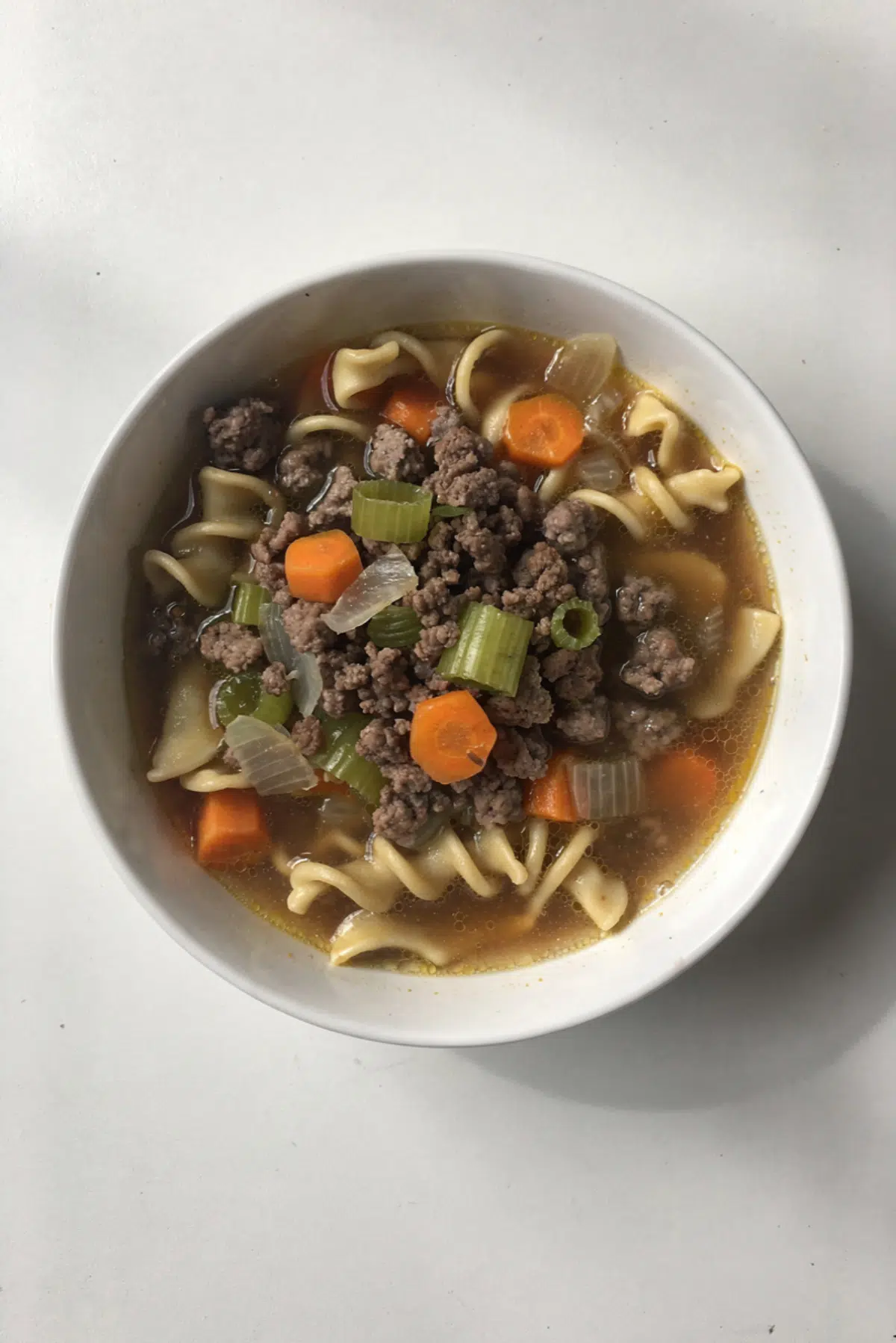 Hamburger Noodle Soup
