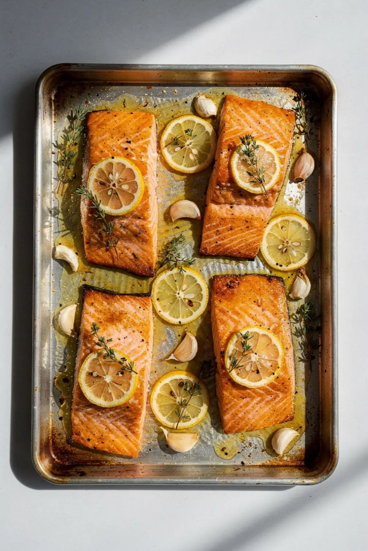 Sheet Pan Lemon Garlic Butter Salmon Recipe