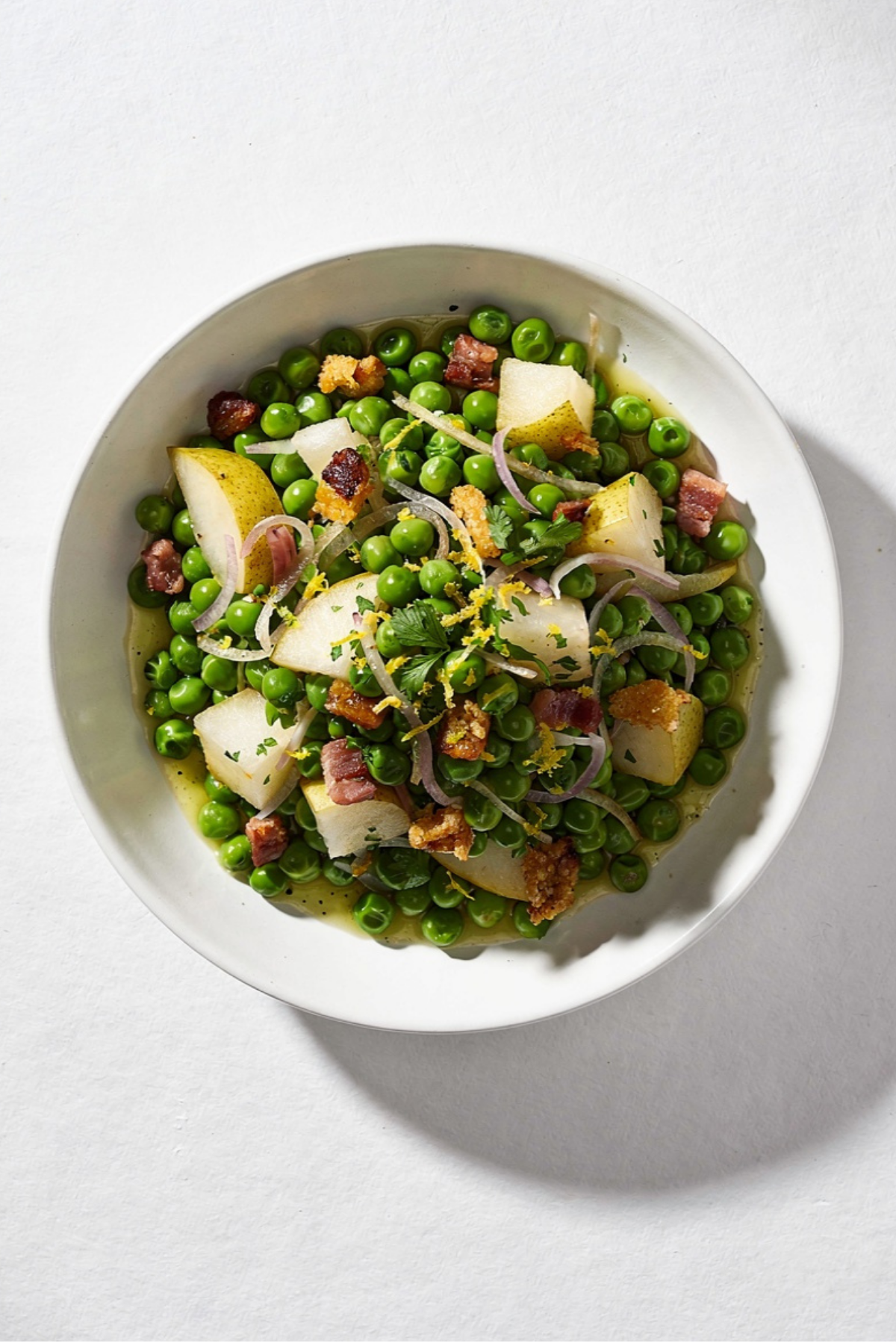 Thanksgiving Peas (with Pear and Pancetta)